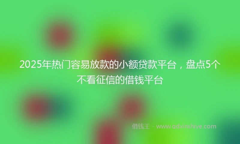 2025年热门容易放款的小额贷款平台，盘点5个不看征信的借钱平台