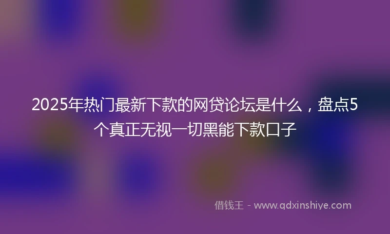 2025年热门最新下款的网贷论坛是什么，盘点5个真正无视一切黑能下款口子