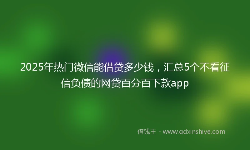 2025年热门微信能借贷多少钱，汇总5个不看征信负债的网贷百分百下款app