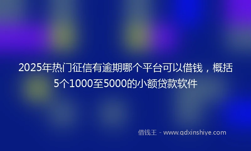 2025年热门征信有逾期哪个平台可以借钱，概括5个1000至5000的小额贷款软件