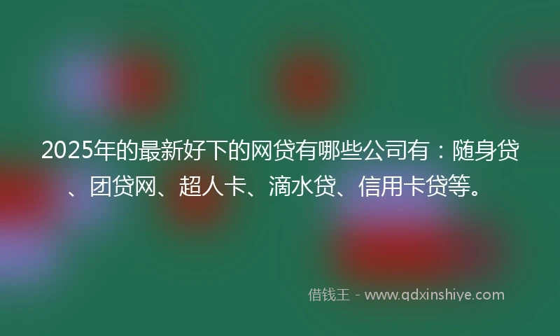 2025年的最新好下的网贷有哪些公司有：随身贷、团贷网、超人卡、滴水贷、信用卡贷等。