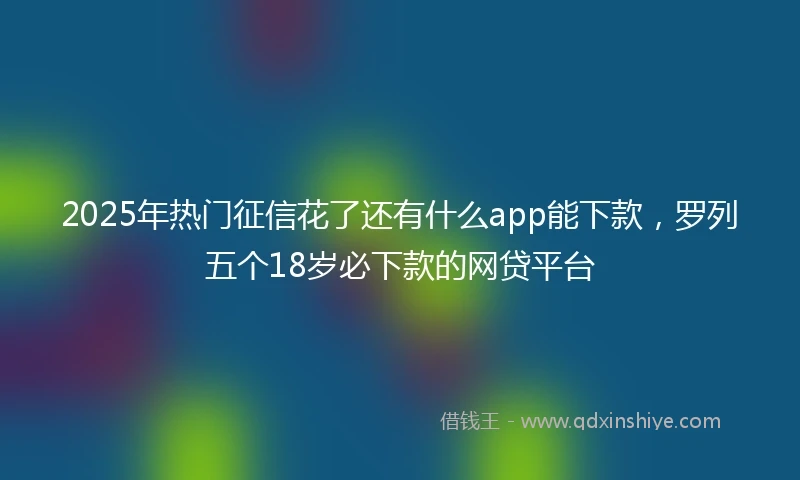 2025年热门征信花了还有什么app能下款，罗列五个18岁必下款的网贷平台