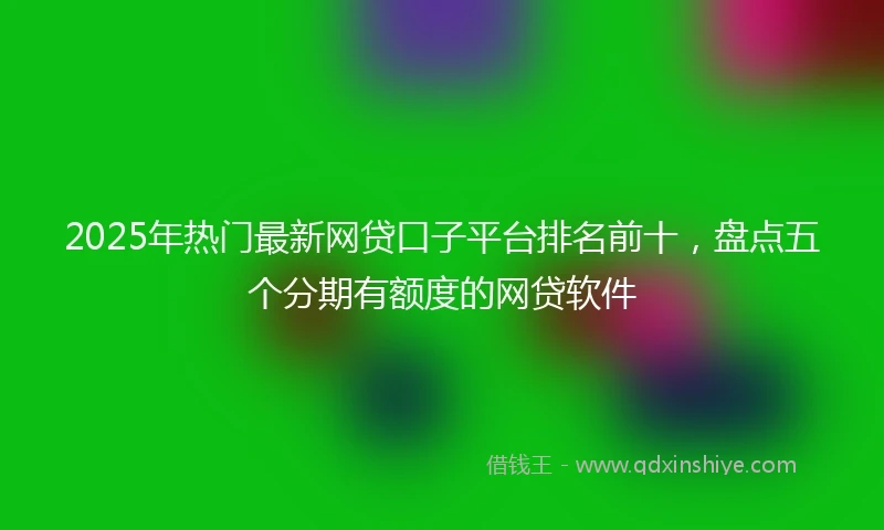 2025年热门最新网贷口子平台排名前十，盘点五个分期有额度的网贷软件