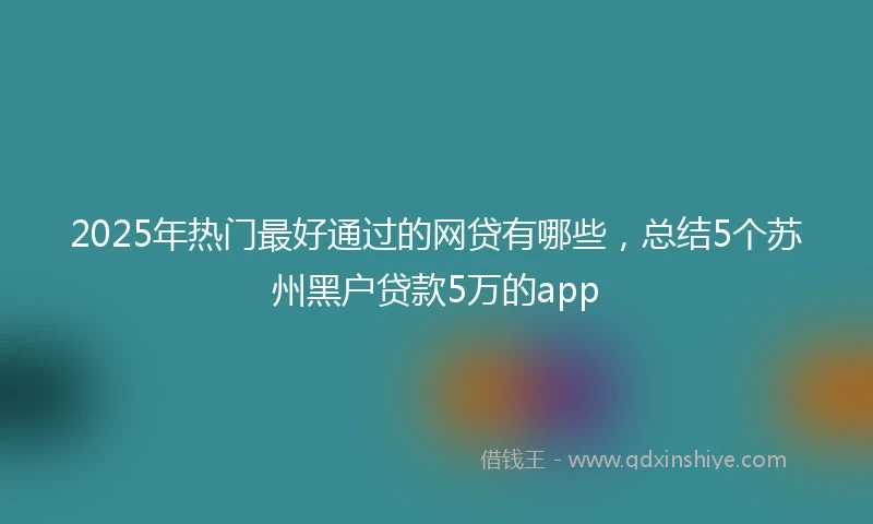 2025年热门最好通过的网贷有哪些，总结5个苏州黑户贷款5万的app