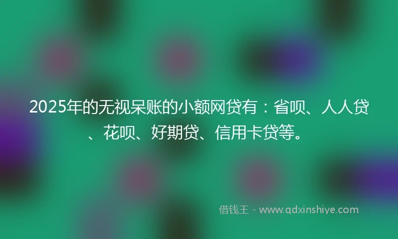 2025年的无视呆账的小额网贷有：省呗、人人贷、花呗、好期贷、信用卡贷等。