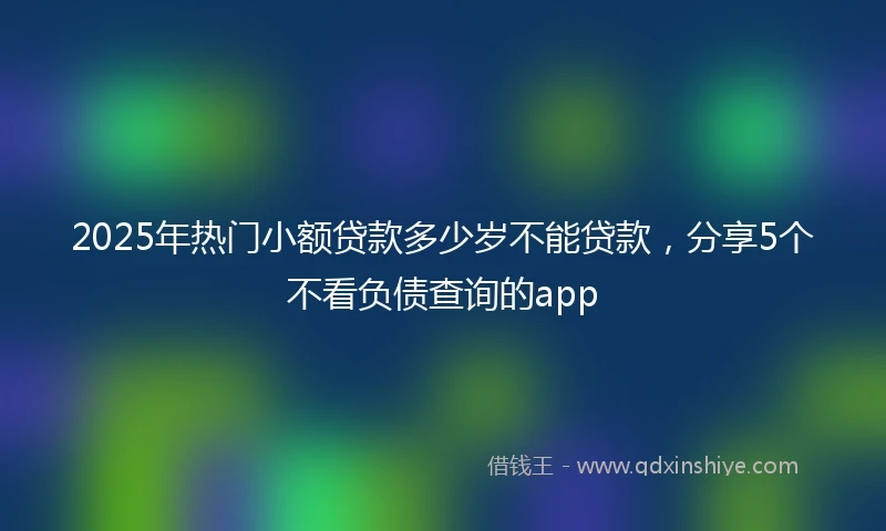 2025年热门小额贷款多少岁不能贷款，分享5个不看负债查询的app