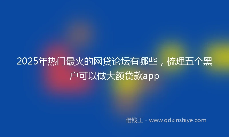 2025年热门最火的网贷论坛有哪些，梳理五个黑户可以做大额贷款app