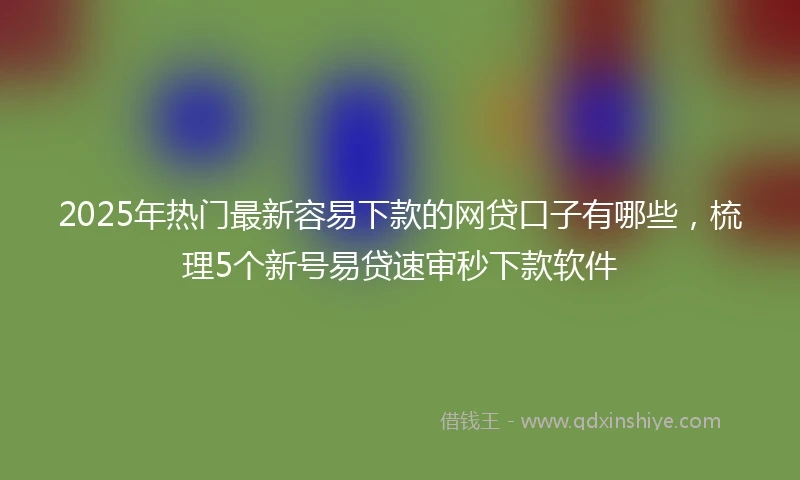 2025年热门最新容易下款的网贷口子有哪些，梳理5个新号易贷速审秒下款软件