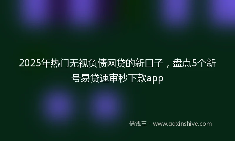 2025年热门无视负债网贷的新口子，盘点5个新号易贷速审秒下款app