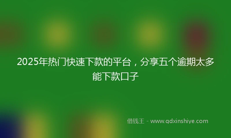 2025年热门快速下款的平台，分享五个逾期太多能下款口子