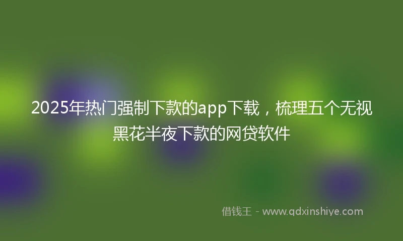 2025年热门强制下款的app下载，梳理五个无视黑花半夜下款的网贷软件