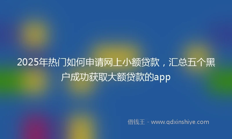 2025年热门如何申请网上小额贷款，汇总五个黑户成功获取大额贷款的app