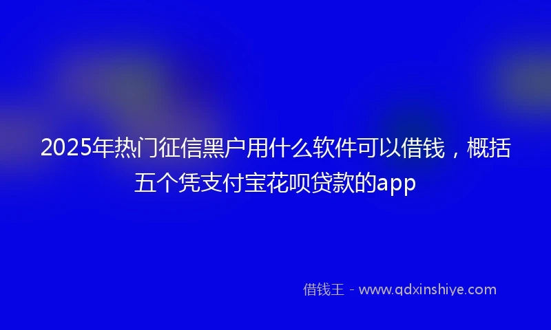 2025年热门征信黑户用什么软件可以借钱，概括五个凭支付宝花呗贷款的app