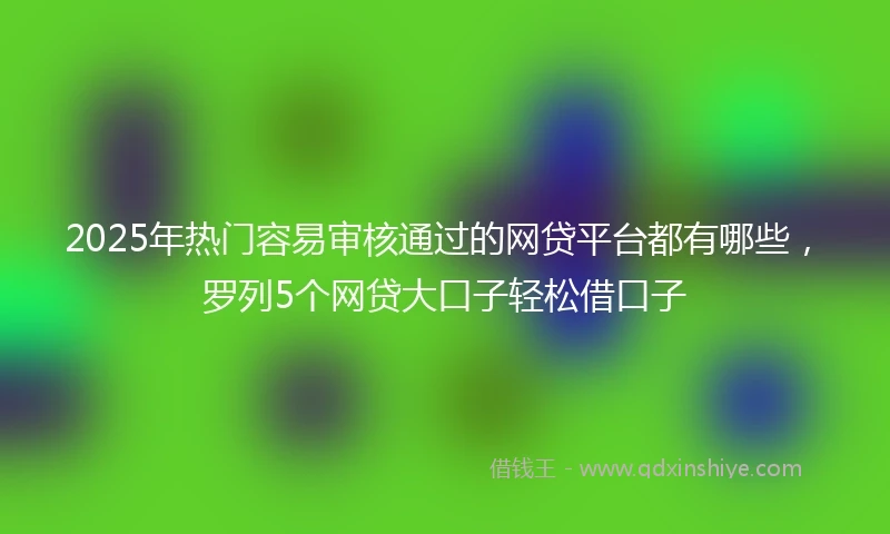 2025年热门容易审核通过的网贷平台都有哪些，罗列5个网贷大口子轻松借口子