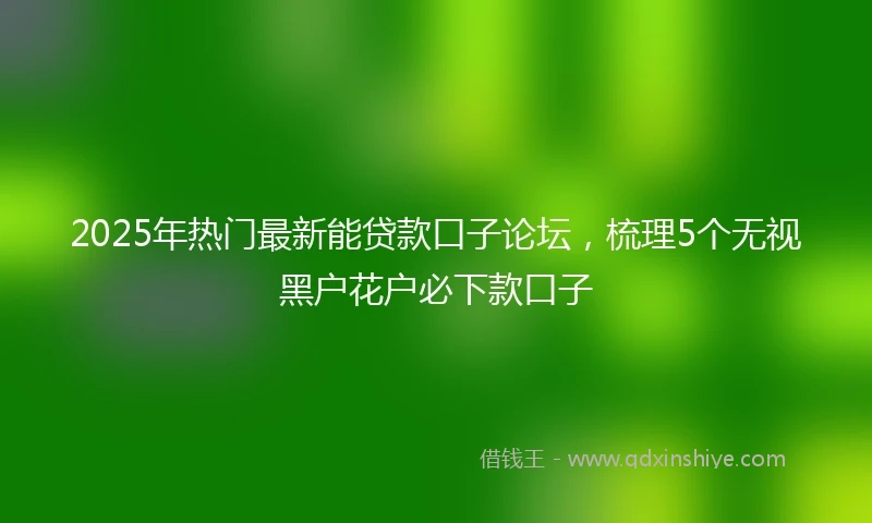2025年热门最新能贷款口子论坛，梳理5个无视黑户花户必下款口子