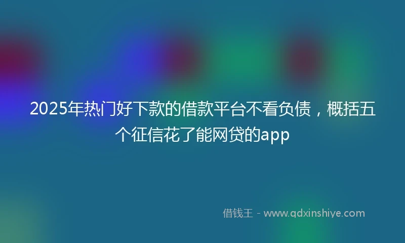 2025年热门好下款的借款平台不看负债，概括五个征信花了能网贷的app