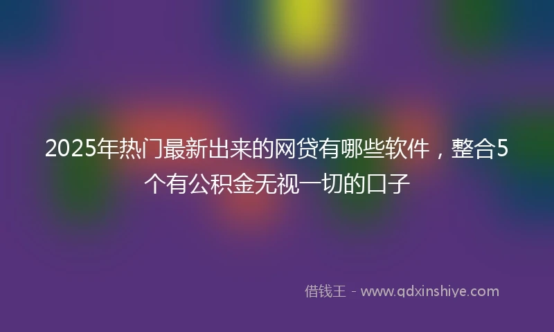 2025年热门最新出来的网贷有哪些软件，整合5个有公积金无视一切的口子