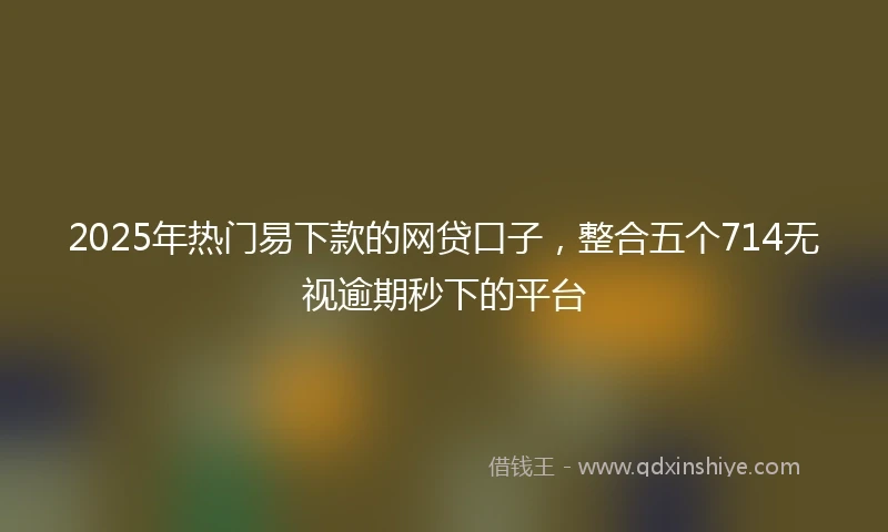 2025年热门易下款的网贷口子，整合五个714无视逾期秒下的平台