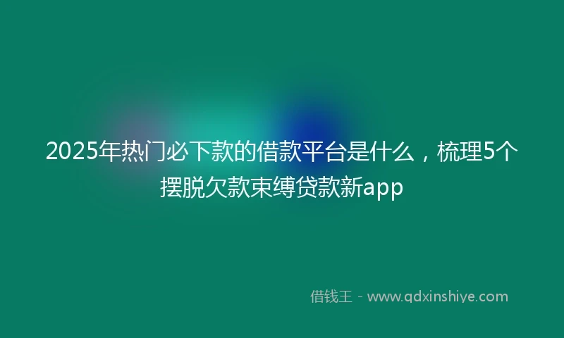 2025年热门必下款的借款平台是什么，梳理5个摆脱欠款束缚贷款新app