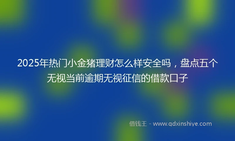 2025年热门小金猪理财怎么样安全吗，盘点五个无视当前逾期无视征信的借款口子