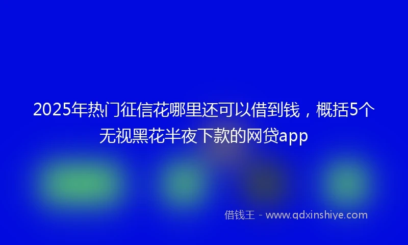 2025年热门征信花哪里还可以借到钱，概括5个无视黑花半夜下款的网贷app