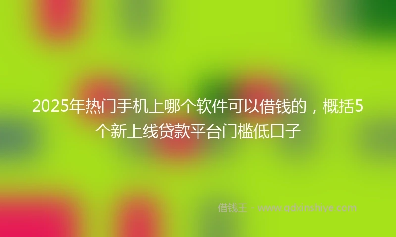 2025年热门手机上哪个软件可以借钱的，概括5个新上线贷款平台门槛低口子