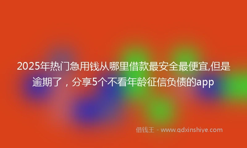 2025年热门急用钱从哪里借款最安全最便宜,但是逾期了，分享5个不看年龄征信负债的app