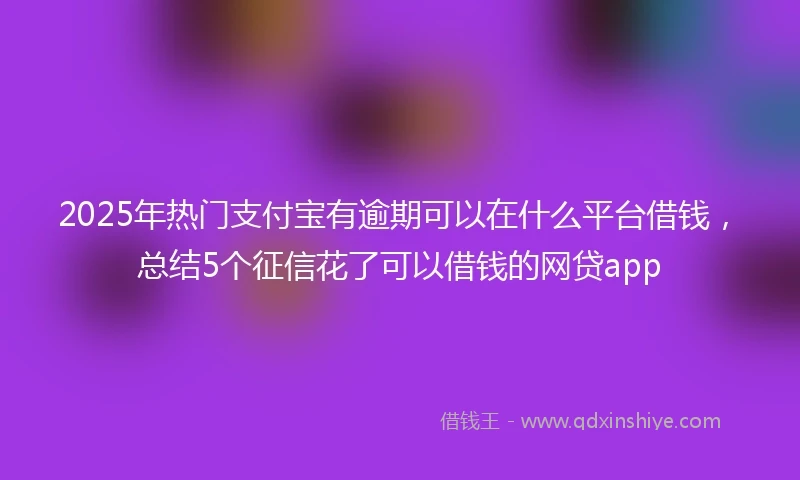 2025年热门支付宝有逾期可以在什么平台借钱，总结5个征信花了可以借钱的网贷app