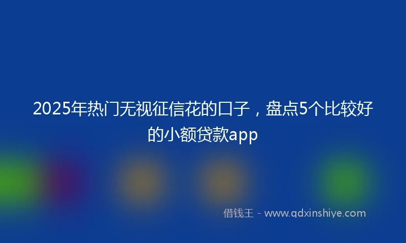 2025年热门无视征信花的口子，盘点5个比较好的小额贷款app