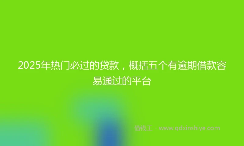 2025年热门必过的贷款，概括五个有逾期借款容易通过的平台