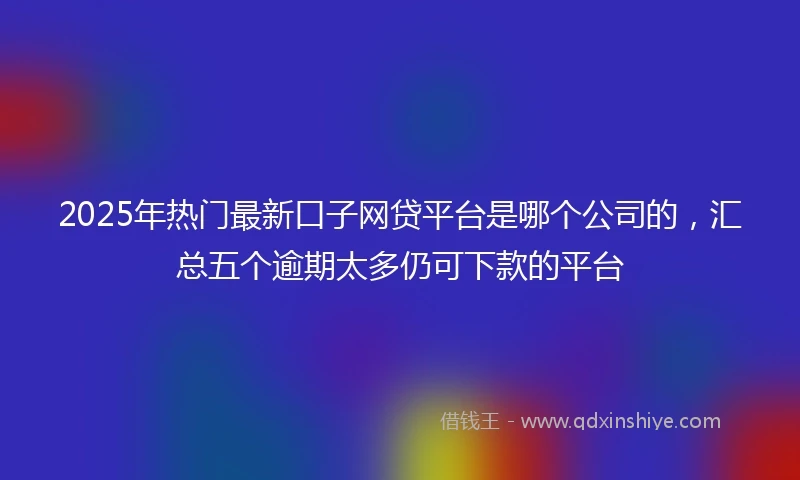 2025年热门最新口子网贷平台是哪个公司的，汇总五个逾期太多仍可下款的平台