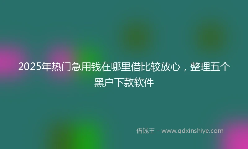 2025年热门急用钱在哪里借比较放心，整理五个黑户下款软件