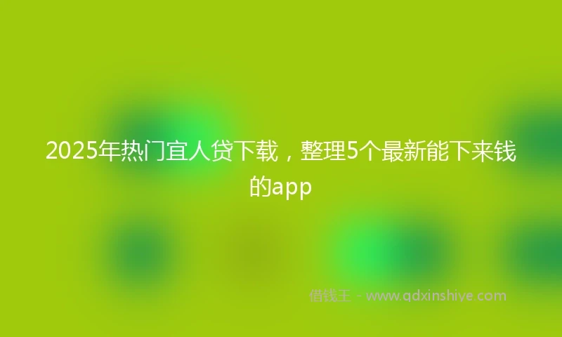 2025年热门宜人贷下载，整理5个最新能下来钱的app