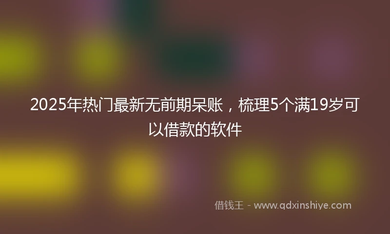 2025年热门最新无前期呆账，梳理5个满19岁可以借款的软件