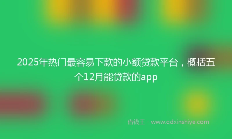 2025年热门最容易下款的小额贷款平台，概括五个12月能贷款的app