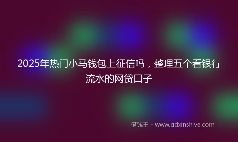 2025年热门小马钱包上征信吗，整理五个看银行流水的网贷口子