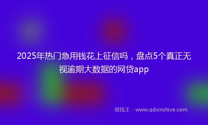 2025年热门急用钱花上征信吗，盘点5个真正无视逾期大数据的网贷app