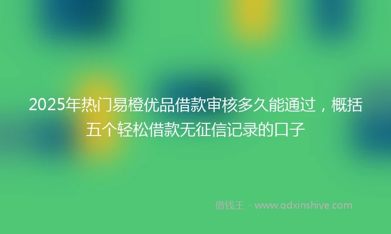 2025年热门易橙优品借款审核多久能通过，概括五个轻松借款无征信记录的口子
