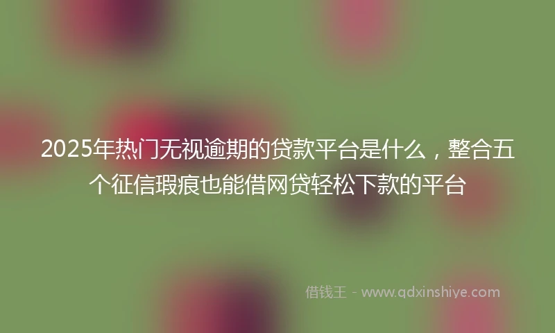 2025年热门无视逾期的贷款平台是什么，整合五个征信瑕疵也能借网贷轻松下款的平台