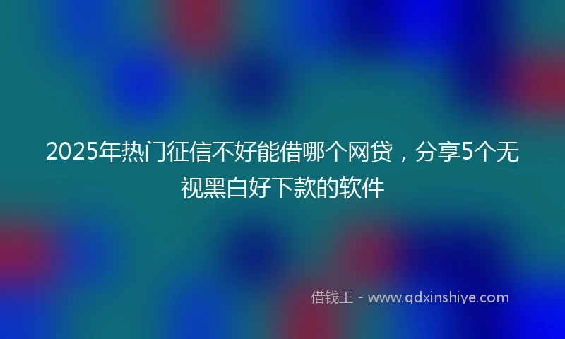 2025年热门征信不好能借哪个网贷，分享5个无视黑白好下款的软件