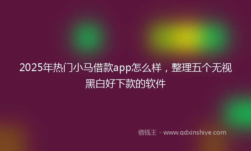 2025年热门小马借款app怎么样，整理五个无视黑白好下款的软件