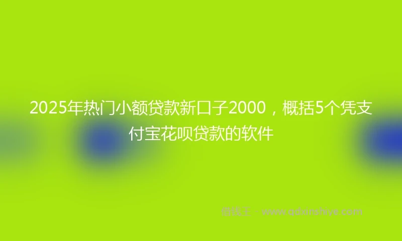 2025年热门小额贷款新口子2000，概括5个凭支付宝花呗贷款的软件