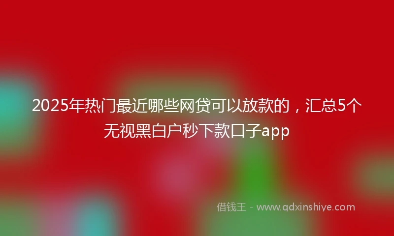2025年热门最近哪些网贷可以放款的，汇总5个无视黑白户秒下款口子app