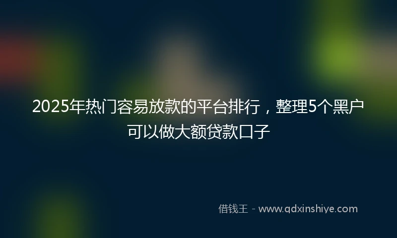 2025年热门容易放款的平台排行，整理5个黑户可以做大额贷款口子