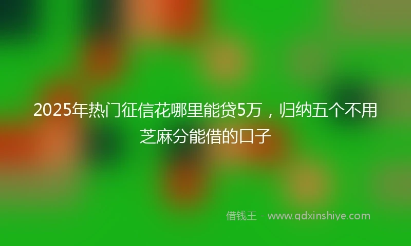 2025年热门征信花哪里能贷5万，归纳五个不用芝麻分能借的口子