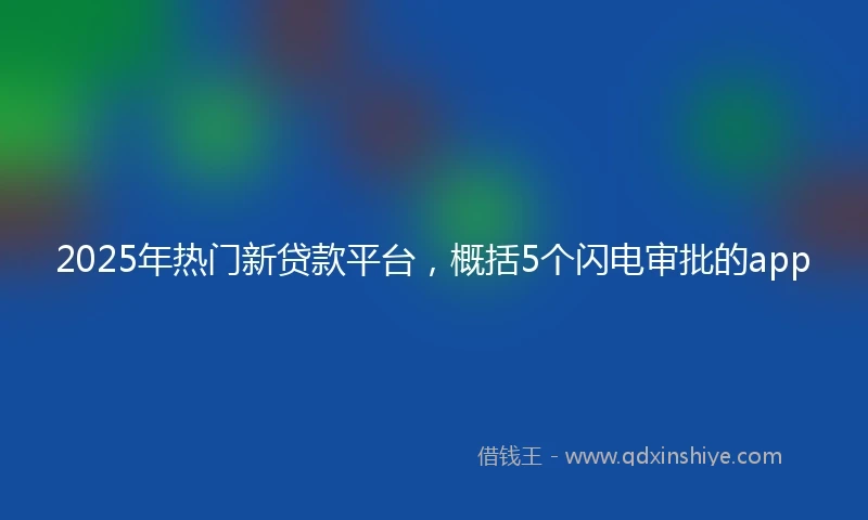 2025年热门新贷款平台，概括5个闪电审批的app