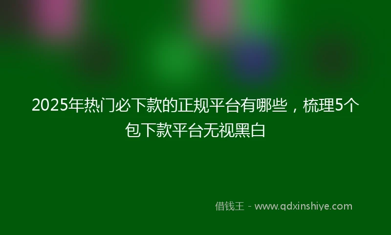 2025年热门必下款的正规平台有哪些，梳理5个包下款平台无视黑白