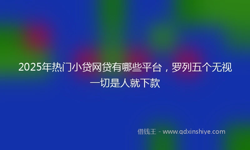 2025年热门小贷网贷有哪些平台，罗列五个无视一切是人就下款