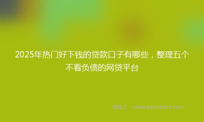 2025年热门好下钱的贷款口子有哪些，整理五个不看负债的网贷平台