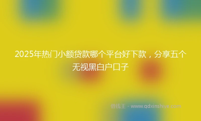 2025年热门小额贷款哪个平台好下款，分享五个无视黑白户口子